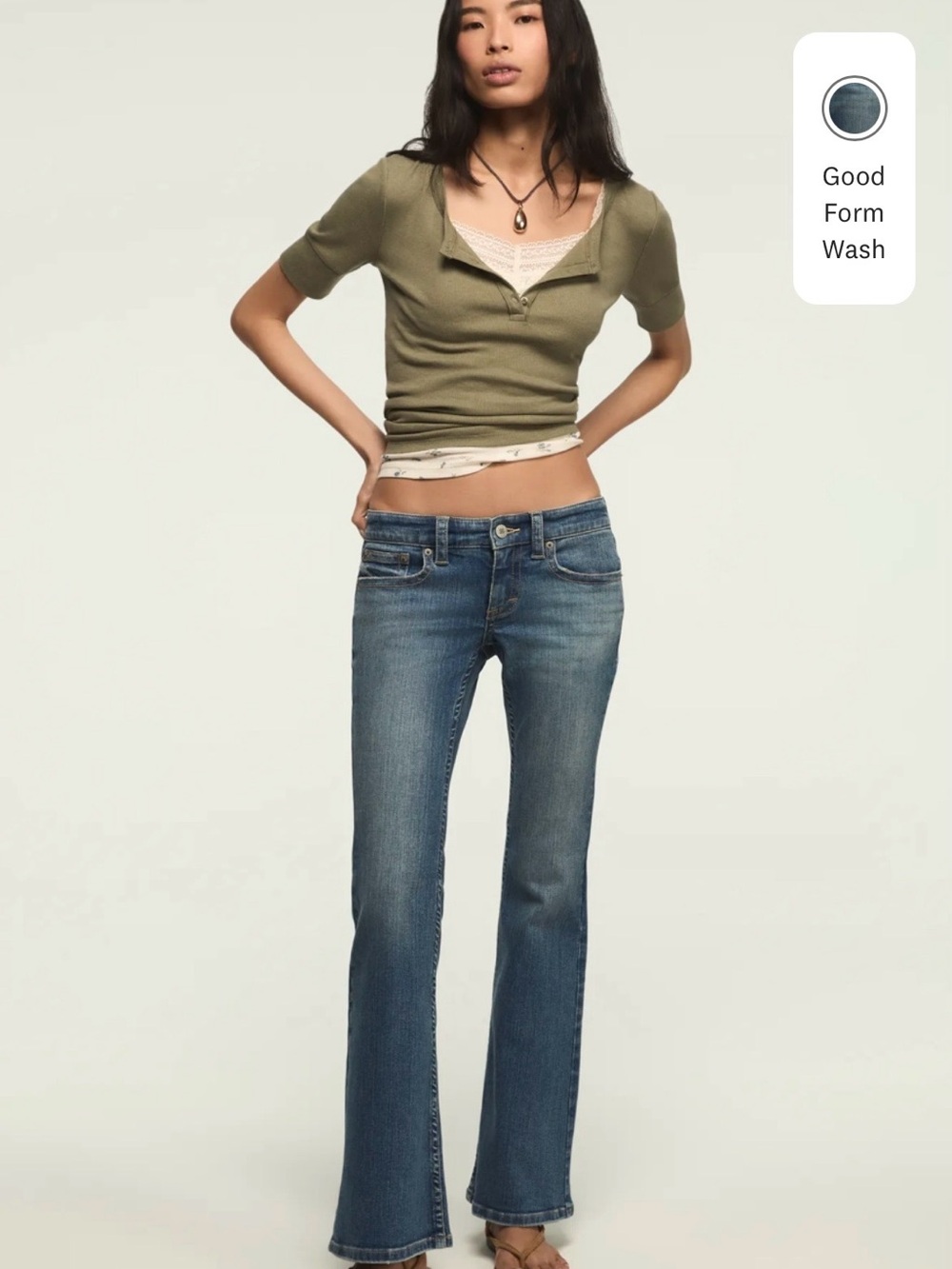 Lucky Brand Mid-Rise Blue Flare Jeans